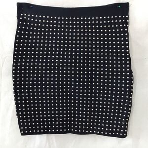 Katie black stretch studded mini skirt small